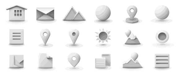 Icon sheet, simple shapes, Location Pin icons