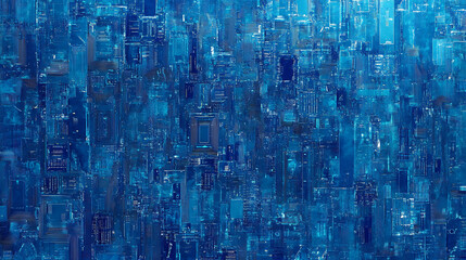 Technology-themed background featuring circuit boards in shades of blue