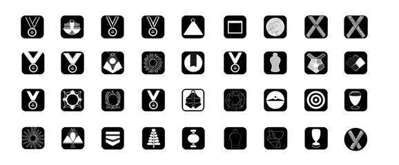 Icon sheet, simple shapes, Medal icons