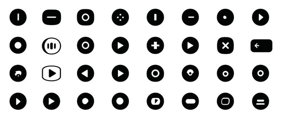 Icon sheet, simple shapes, Pause Button icons