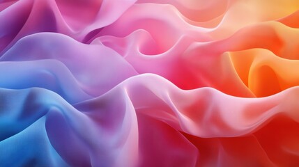Abstract fabric waves in gradient colors, modern digital art effect, high-quality stock photo