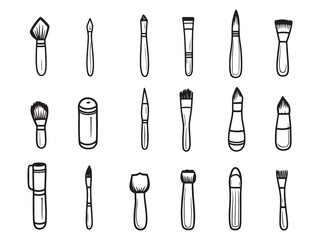 Paintbrush line art icon artistic vector drawing illustration