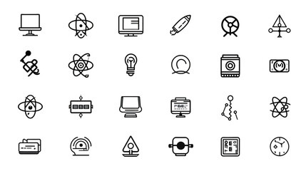 Icon sheet, simple shapes, Quantum Computer icons