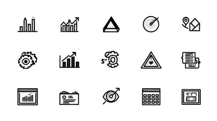 Icon sheet, simple shapes, SEO Graph icons