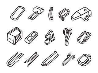 Paper Clips Holder line art icon elegant shape