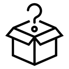 Mystery Box Concept Open Container With Question Mark Icon Vector Illustration