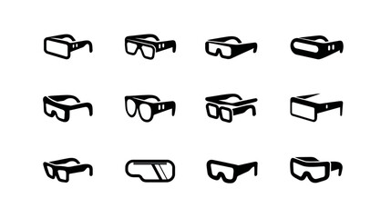 Icon sheet, simple shapes, Smart Glasses icons