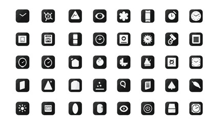 Icon sheet, simple shapes, Smartwatch icons