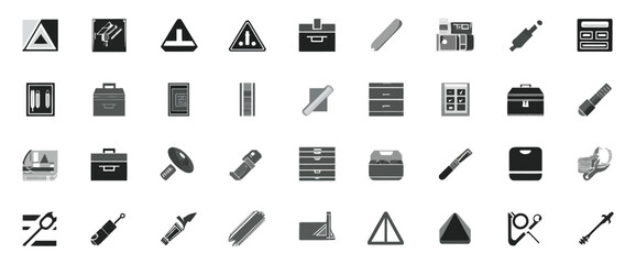 Icon sheet, simple shapes, Toolbox icons