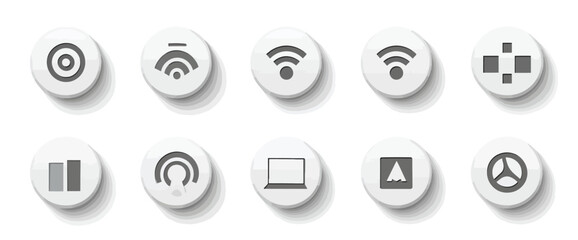Icon sheet, simple shapes, Wifi Signal icons