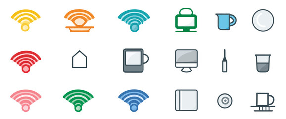 Icon sheet, simple shapes, Wifi Signal icons