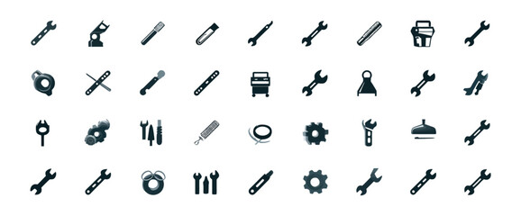 Icon sheet, simple shapes, Wrench icons