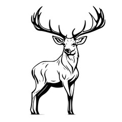 AI-generated vector illustration of a deer, isolated on white background, perfect for wildlife and nature-themed designs.