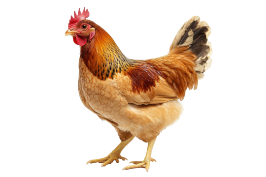 Cute poultry chicken bird displayed on white background ideal for farm or animal-related designs