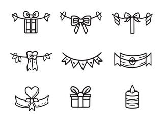 Paper Garland line art icon stylish event decoration idea