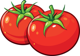 High-Resolution Bold Red Tomato Vector Illustration – Perfect for Modern Culinary, Organic Produce, and Garden Branding