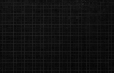 Dark black ceramic wall chequered and floor tiles mosaic background in bathroom. Design pattern geometric with grid wallpaper texture decoration pool. Simple seamless abstract surface grunge.