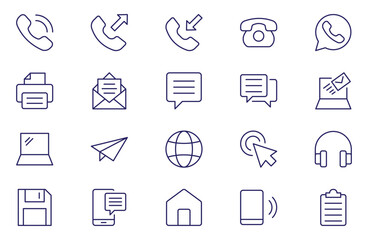 Contact Line Icons. Editable Stroke. Pixel Perfect. For Mobile and Web. Contains such icons as Like Button, Location, Calendar, Messaging, Network.