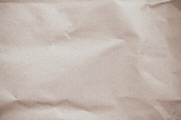 Old paper vintage texture surface for background. Recycle pale brown paper crumpled texture, Cream color recycled kraft paper texture blank with copy space for text.