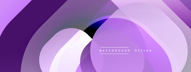 Abstract purple layers create flowing design. Soft gradients, modern aesthetic, minimal text element present.