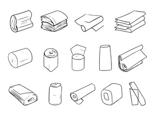 Paper Refills line art icon creative paper refills sketch