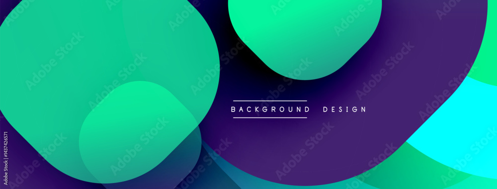 Poster Abstract vibrant circles overlap, creating dynamic gradient effect. Modern design suitable for backgrounds, presentations.