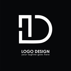 Obraz premium ND ND Logo Design, Creative Minimal Letter ND ND Monogram