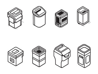 Paper Shredder line art icon creative digital drawing