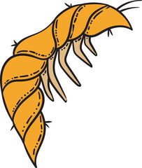 Simlply Seanimal Lobster fish illustration design - with simple style color - for template and illustration elements with yellow color