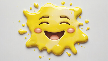 A paint splash-shaped emoji (irregular, with droplets around) showing an artistic, dreamy expression