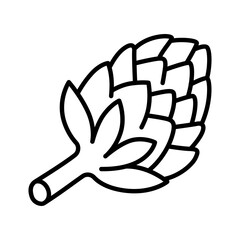 Clean Line Icons of Artichokes for Mediterranean Recipes, Dips, and Gourmet Cuisine