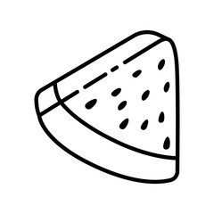 Line Icon Pack of Watermelon Slices for Summer, Fruit Snacks, and Refreshing Designs