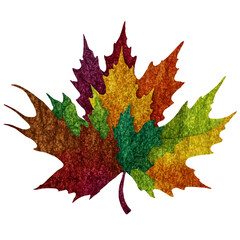 Vibrant maple leaf cutout artwork isolated on transparent background transparent background isolated png stock