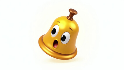 A bell-shaped emoji with a surprised "caught off guard" expression