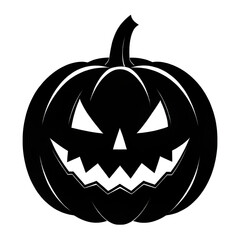 Fototapeta premium silhouette of a halloween pumpkin isolated on white