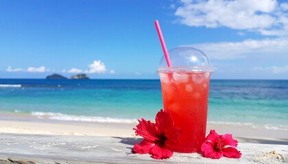 Obraz premium Les meilleures vacances ! Magnifique océan, cocktails et complexe relaxant