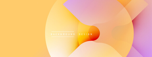 Abstract colorful shapes overlap. Soft gradients create warm, inviting visual experience. Modern design element for backgrounds.