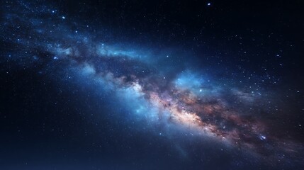 Fototapeta premium Vibrant Blue And Purple Galaxy With Countless Stars Across A Dark Night Sky