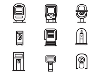 Parking Meter line art icon minimalistic drawing vector style