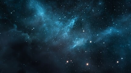 Vivid Blue Nebula And Starry Night Sky In The Outer Space Background