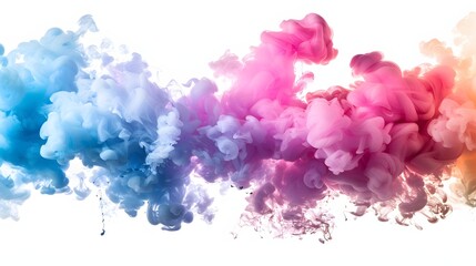Fototapeta premium A colorful cloud of smoke with a blue, pink, and purple hue