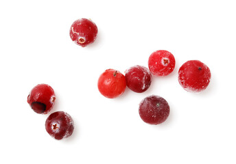 A bunch of red berries with a white background