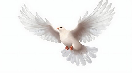 Obraz premium A white dove is flying in the air