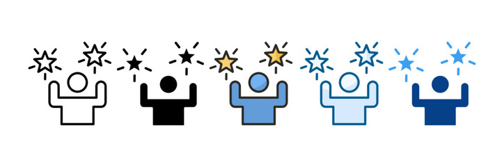 Enthusiasm Icon Set Multiple Style Collection