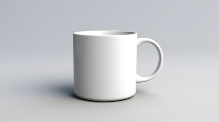 Obraz premium A white coffee cup is sitting on a table