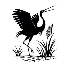 Elegant Heron and Crane Silhouettes