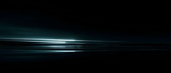 Abstract image with horizontal light streaks against a dark background.