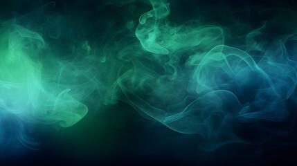 A green and blue smokey background with a blue smokey foreground