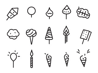 Fototapeta premium Party Blowhorn line art icon simple party decoration