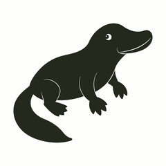 Fototapeta premium Platypus silhouette vector style illustration.